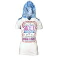 thumbnail image 1 of SOCIETY Women's Sweat Shirt T-SHIRT Hoodie WHITE Biker, 1 of 7