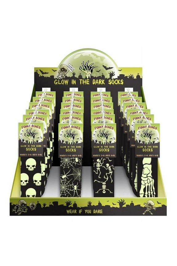 SOCK FUNNY BONE DRK ASST (Pack of 24)