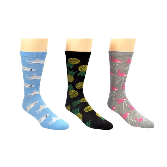 SOCK HOUSE CO. Mens Beach 3 Pair Pack Crew Socks