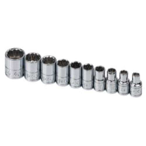 SOCKET SET 1/4IN. DRIVE 10 PC SAE STD 12 POINT