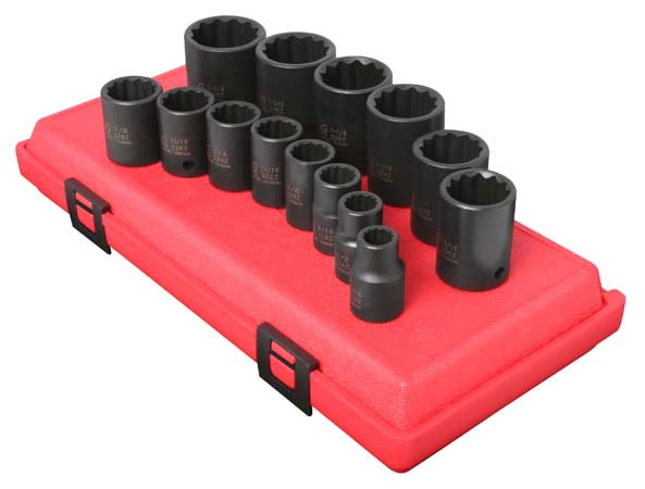 SOCKET SET IMP 1/2" DR 14 PC STD SAE 12PT