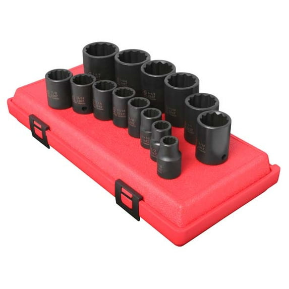 SOCKET SET IMP 1/2" DR 14 PC STD SAE 12PT