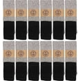 thumbnail image 1 of SOCKS'NBULK 12 Pack Cotton Thermal Crew Socks, Men Warm Thick Boot Sock, Bulk, 1 of 7