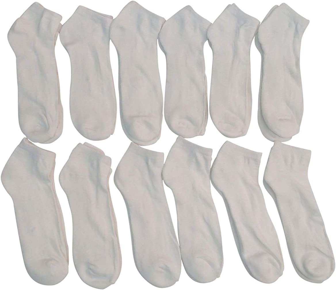 SOCKS'NBULK 12 Pack Men's Quarter Length Terry Sole Super Soft Ankle Socks, 10-13