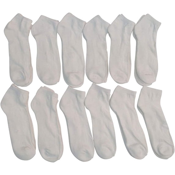 SOCKS'NBULK 12 Pack Men's Quarter Length Terry Sole Super Soft Ankle Socks, 10-13