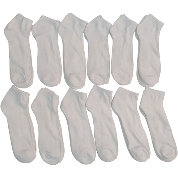 SOCKS'NBULK 12 Pack Men's Quarter Length Terry Sole Super Soft Ankle Socks, 10-13