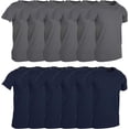 thumbnail image 1 of SOCKS'NBULK 12 Pack Men's Solid Colors Cotton T-Shirts Short Sleeve Lightweight Tees, Bulk Navy and Gray, Size 2X-Large, 1 of 3