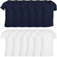 thumbnail image 1 of SOCKS'NBULK 12 Pack Men's Solid Colors Cotton T-Shirts Short Sleeve Lightweight Tees, Bulk Navy and White, Size Large, 1 of 3