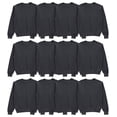 thumbnail image 1 of SOCKS'NBULK 12 Pack Mens Adult Crewneck Fleece Lined Pullover Sweatshirt Bulk, Charcoal Gray Color, Wholesale Multipack Donation for Homeless, 1 of 6