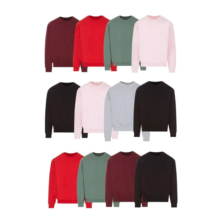 SOCKS NBULK 12 Pack Mens Adult Crewneck Fleece Lined Pullover Sweatshirt Bulk Mixed Assorted Wholesale Donation Homeless Small Walmart