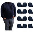 thumbnail image 1 of SOCKS'NBULK 12 Pack Mens Big and Tall - Adult Crewneck Fleece Lined Pullover Sweatshirts Bulk, Wholesale Multipack for Plus Size Men (3X-Large), 1 of 1