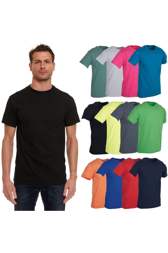 12 Pack Mens Cotton Crew Neck Regular T-Shirts Bulk Short Sleeve Lightweight Tees Mix Colors, Size (Mix Color, Small)