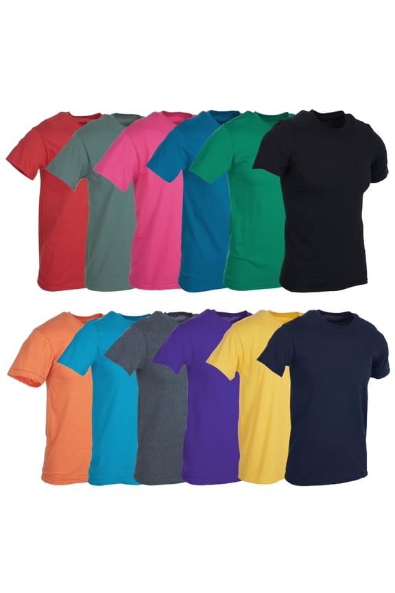 12 Pack Plus Size Men Cotton T-Shirt Bulk Big Tall Short Sleeve Lightweight Tees (12 Pack Assorted A, XX-Large)