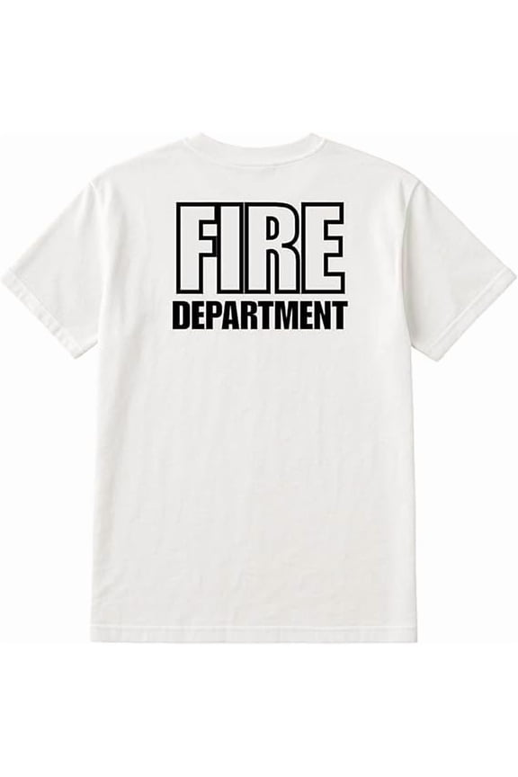 12-Pack White Fire Dept. T-Shirt Size M – Cotton Blend Printed in USA for Firefighters & Crew