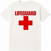 SOCKSNBULK 12-Pack White Lifeguard T-Shirt Size 2XL   Cotton Blend Printed in USA for Beach or Pool Staff