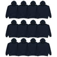 thumbnail image 1 of SOCKS'NBULK 12 Pack Wholesale Hoodie Sweatshirts, Men Womens Unisex Hoodies Cotton Blend, MIXED ASSORTED SIZES Bulk Adults Sweatshirt, Homeless Donation (12 Pack, NAVY), 1 of 7
