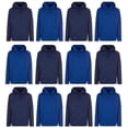 thumbnail image 1 of SOCKS'NBULK 12 Pack Wholesale Hoodie Sweatshirts, Men's Women's Unisex Hoodies Cotton Blend, Bulk Adults Sweatshirt, Homeless Donation (Marled Navy and Royal Blue, Small), 1 of 3