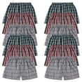 thumbnail image 1 of SOCKS'NBULK 12 Pack Wholesale Men's Tag Free Woven Boxer Shorts, Relaxed Fit, Underwear Bulk for Men, Donations Shelters Assorted Color Cases (Large), 1 of 7