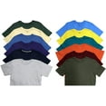 thumbnail image 1 of SOCKS'NBULK 12 Pack Wholesale Mens Soft Cotton Slim Fit Crew Neck Short Sleeve T-Shirts Mix Colors Bulk Size (Mix Color A, 5X-Large), 1 of 7