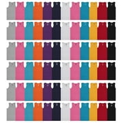 SOCKS'NBULK 12 Pack Women’s Cotton Ribbed Tank Top Undershirts in Bulk, Colorful Multipack