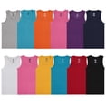 thumbnail image 1 of SOCKS'NBULK 12 Pack Women's Cotton Ribbed Tank Top Undershirts in Bulk, Colorful Multipack, 1 of 7