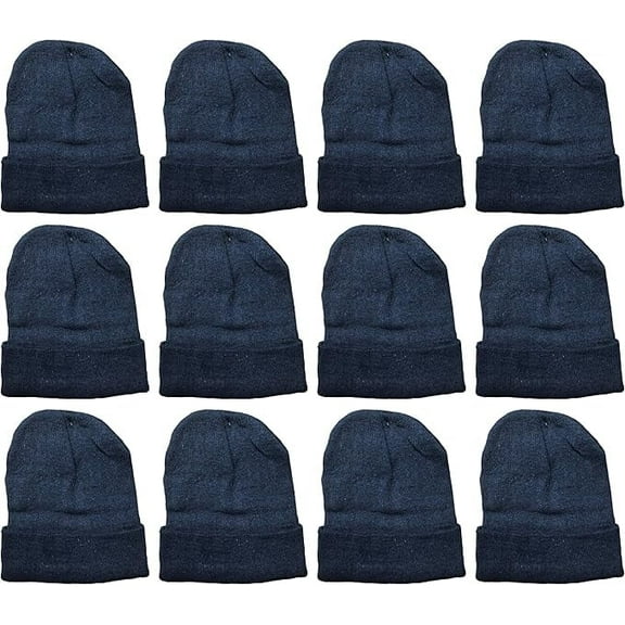 SOCKS'NBULK 12 Pack of Winter Beanie Hats Bulk for Men Women Kids, Wholesale Winter Hat Beanies