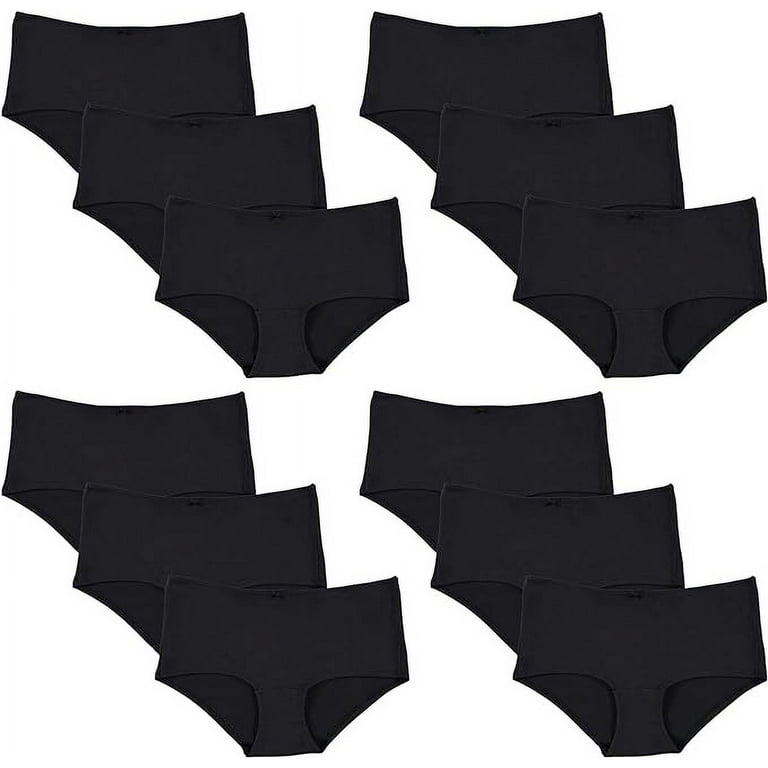 SOCKS'NBULK 12 Pack of Womens 95% Cotton Panties Soft Underwear Panty  Briefs in Bulk