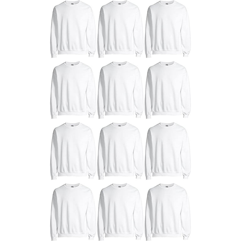 SOCKS NBULK 12 Pack Men s Crewneck Sweatshirts in Bulk Cotton Wholesale Screen Printing Sweat Shirts For Men Layer Shirt Size Large White Walmart