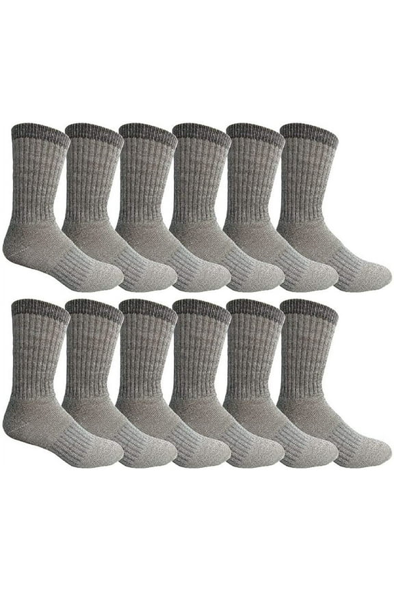 12 Pairs Merino Wool Thermal Boot Socks, Womens Hiking Winter Sock (12pairs Gray)