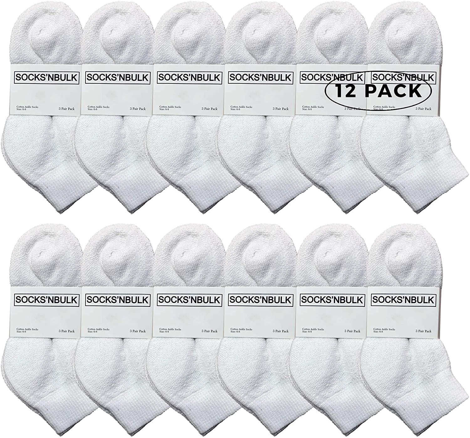 Yacht & Smith Kids Ankle Wholesale Bulk Pack Athletic Sports Socks, by SOCKS'NBULK