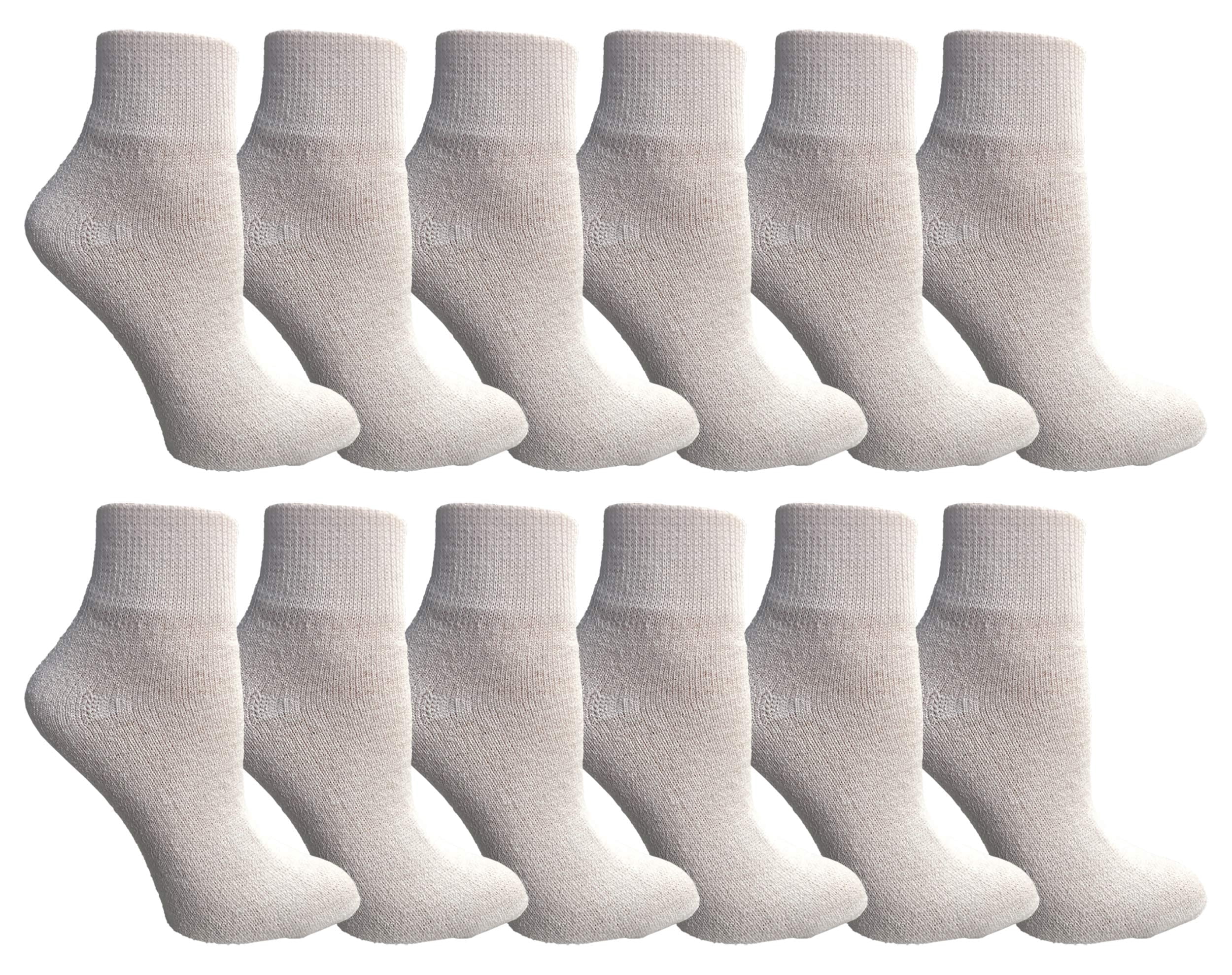 SOCKS’NBULK 12 Pairs Of White Athletic Sports Ankle Socks for Ladies, Size 9-11