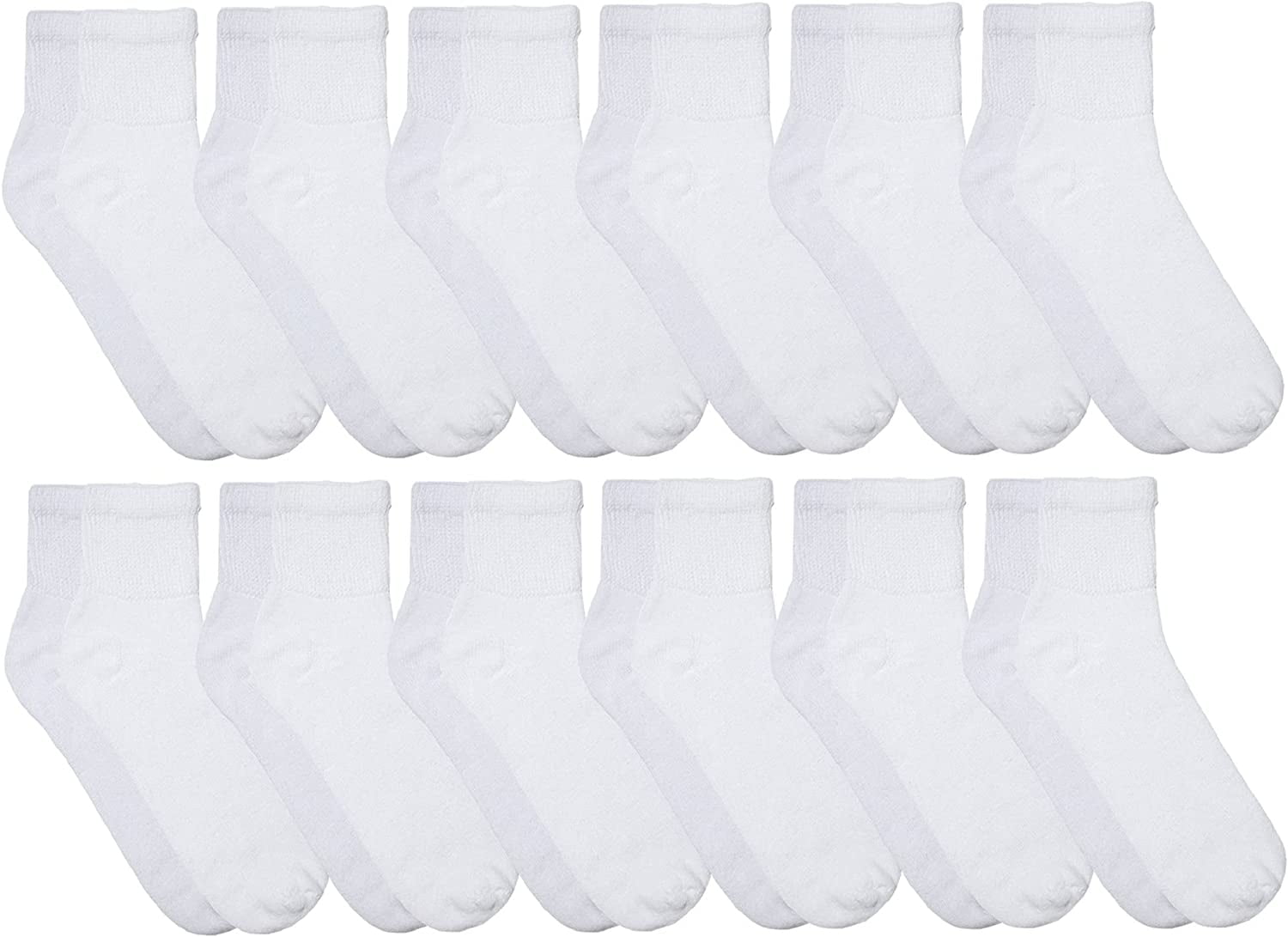 SOCKS'NBULK 12 Pairs Value Pack of Men and Women Diabetic Nephropathy and Edema Ankle, Ring Spun Cotton Socks