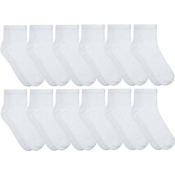SOCKS'NBULK 12 Pairs Value Pack of Men and Women Diabetic Nephropathy and Edema Ankle, Ring Spun Cotton Socks