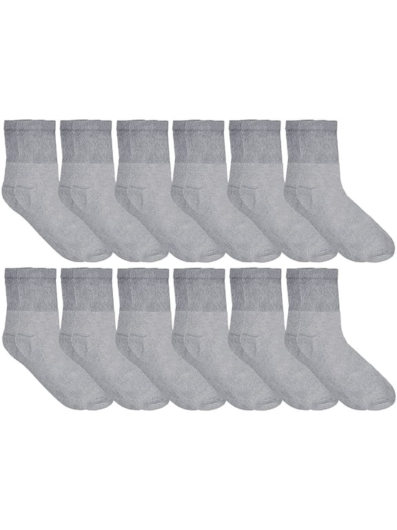 12 Pairs Value Pack of Men and Women Diabetic Nephropathy and Edema Ankle, Ring Spun Cotton Socks
