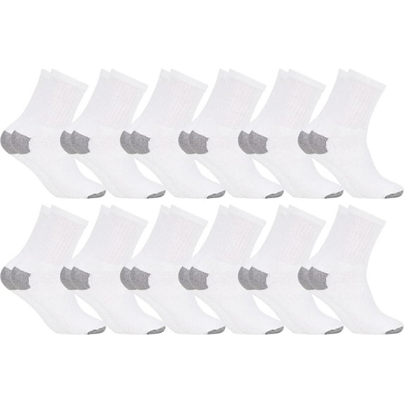 SOCKS'NBULK 12 Pairs Womens Lightweight Cotton Crew Socks Bulk, Homeless Donation Cheap, Wholesale Socks
