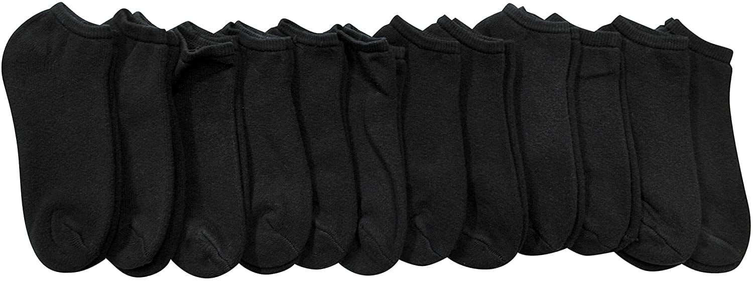 SOCKS'NBULK 12 Pairs of Mens Black Cotton Blend Sports Ankle Socks