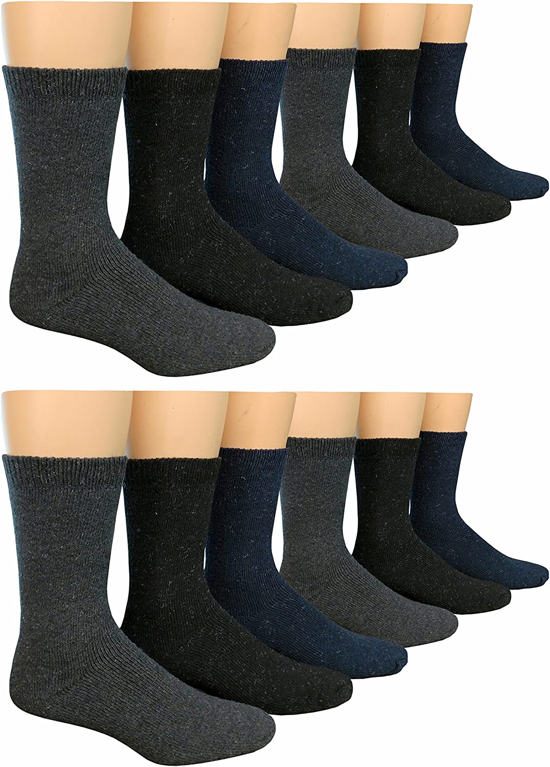 SOCKS'NBULK 12 Pairs of Mens Heavy Duty Wool Blend Winter Warm Work Socks - image 1 of 4