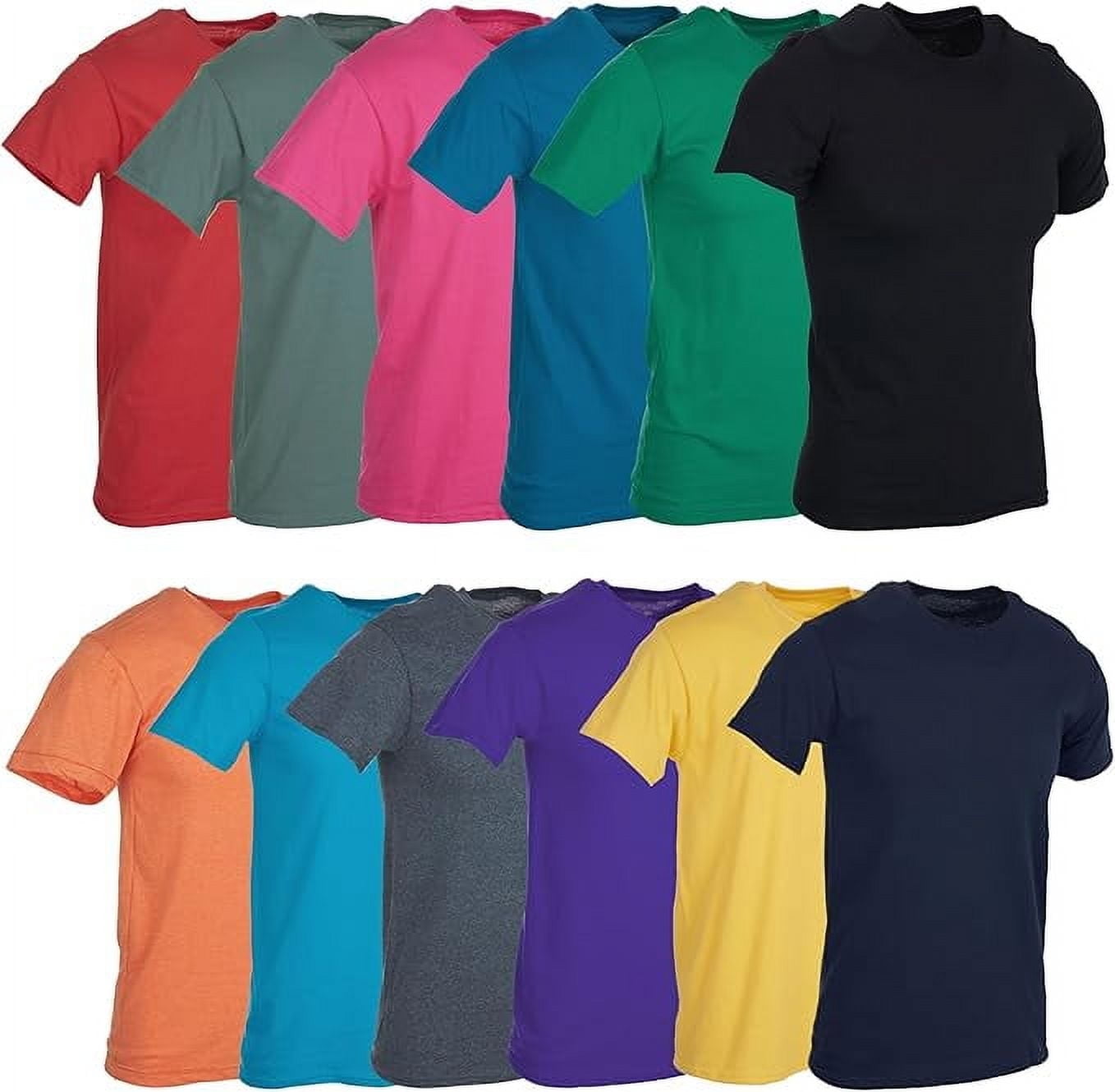 SOCKS'NBULK 120 Pack Mens Cotton Crew Neck Short Sleeve T-Shirts Mix Colors Bulk Wholesale Tshirts Case