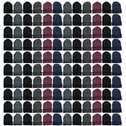 SOCKSNBULK 144 Pack Bulk Stretch Thermal Beanie Skull Caps, Unisex Winter Hats