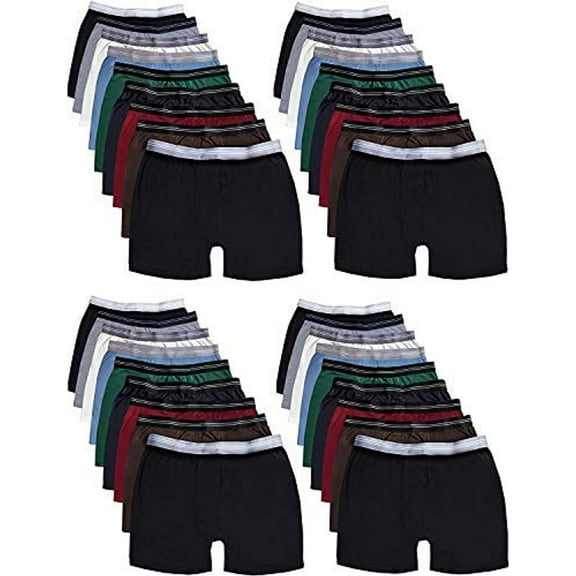 SOCKS'NBULK 180 Pack Mens Underwear Wholesale for Homeless Shelter Donations, Bulk Boxer Briefs Cotton Donating to Men in Need
