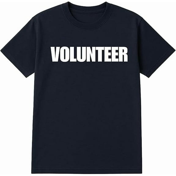 SOCKS'NBULK 24-Pack Navy Volunteer T-Shirt Size XL – Cotton Blend Printed in USA for Events & Outreach