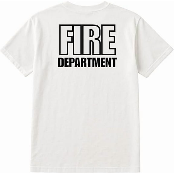 SOCKS'NBULK 24-Pack White Fire Dept. T-Shirt Size XL – Cotton Blend Printed in USA for Firefighters & Crew