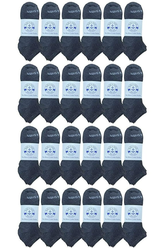 24 Pairs of Low Cut Ankle Socks for Big Kids, Boys Girls, Bulk Pack Sock Size 6-8