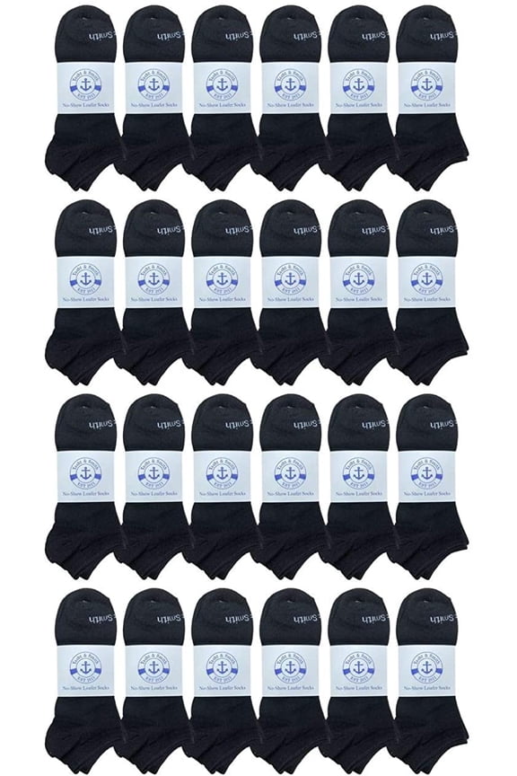 24 Pairs of Low Cut Ankle Socks for Men and Women, Bulk Pack