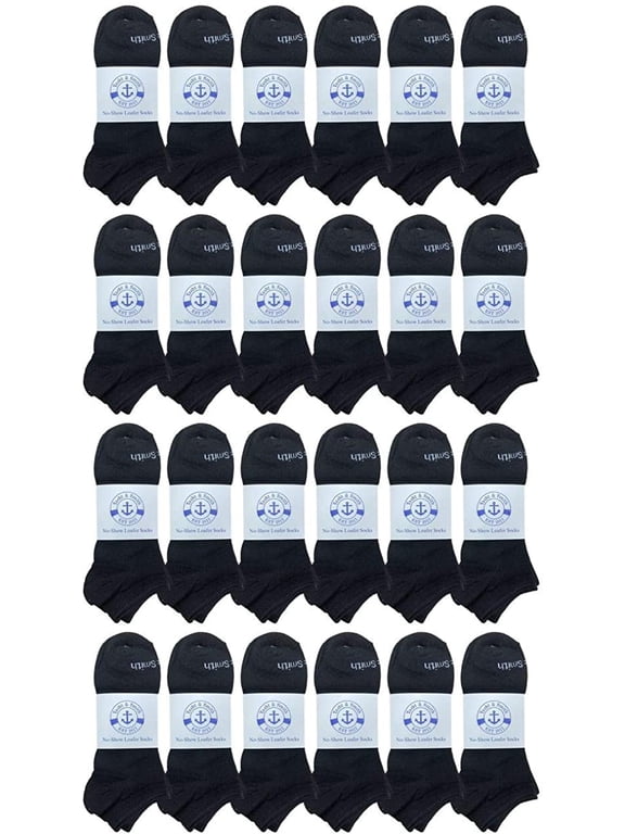 24 Pairs of Low Cut Ankle Socks for Men and Women, Bulk Pack