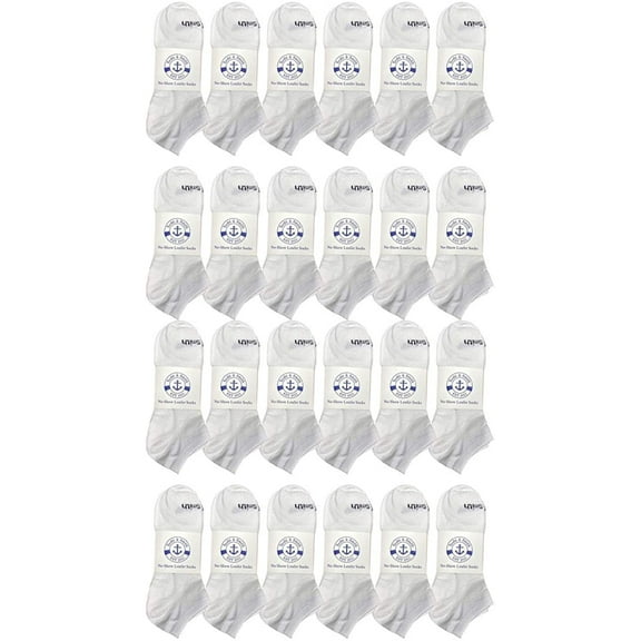 SOCKS'NBULK 24 Pairs of Low Cut Ankle Socks for Men and Women, Bulk Pack