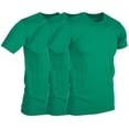 thumbnail image 1 of SOCKS'NBULK 3 Pack Men's Solid Colors Cotton T-Shirts Short Sleeve Lightweight Tees, Bulk (Medium, Green, m), 1 of 6