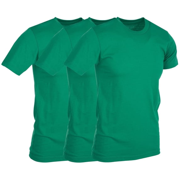 SOCKS'NBULK 3 Pack Men's Solid Colors Cotton T-Shirts Short Sleeve Lightweight Tees, Bulk (Medium, Green, m)