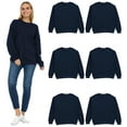 thumbnail image 1 of SOCKS'NBULK 3 Pack Women’s Oversized Crew Neck Sweatshirt, Fleece Lined, Bulk Wholesale Sweatshirts for Charities & Events (Navy Blue, 2X-Large), 1 of 7