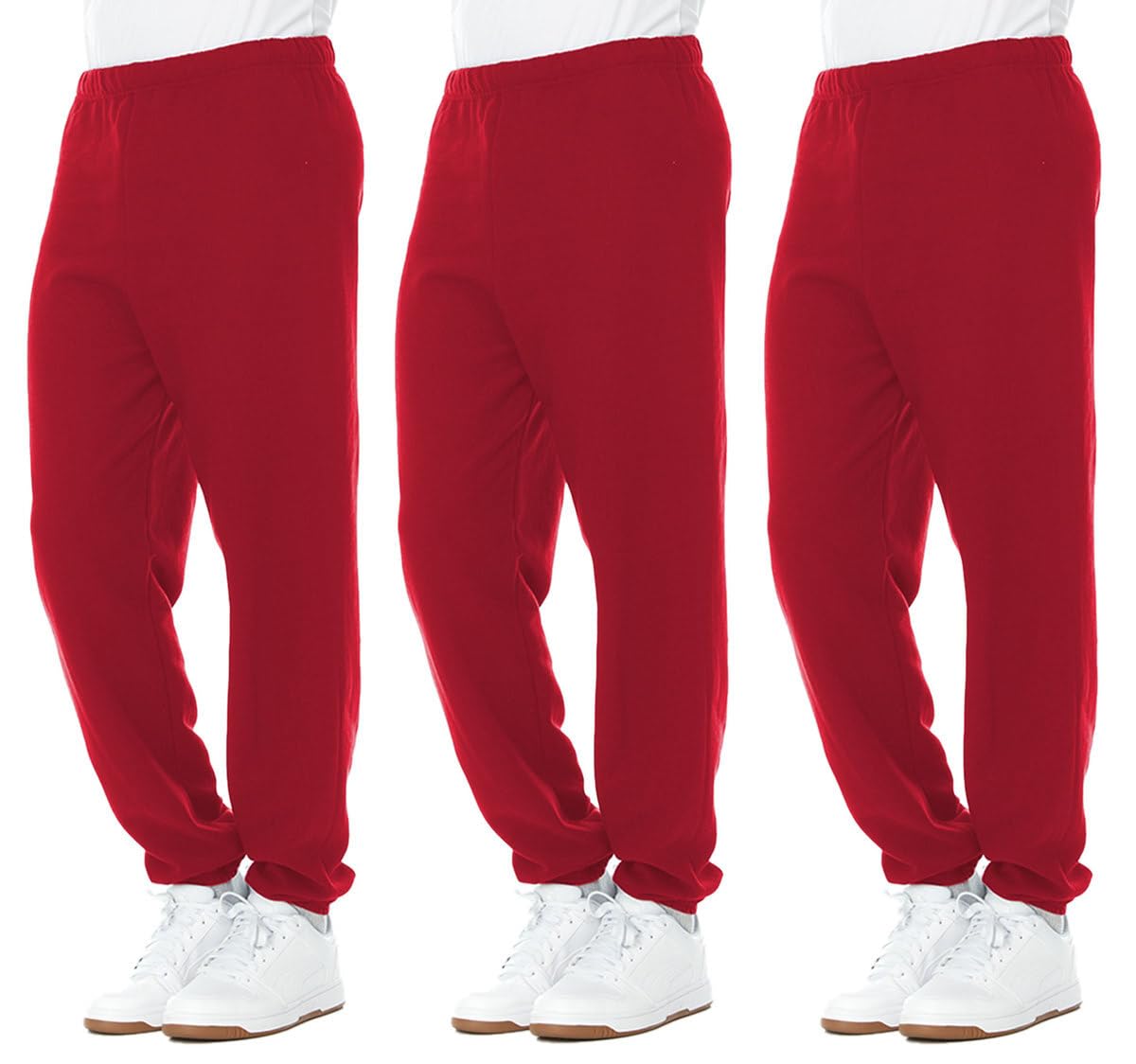 SOCKS NBULK 3 Pack of Mens Jogger Bulk Sweatpants Red Comfy Lounge Joggers for Men Size Medium Walmart